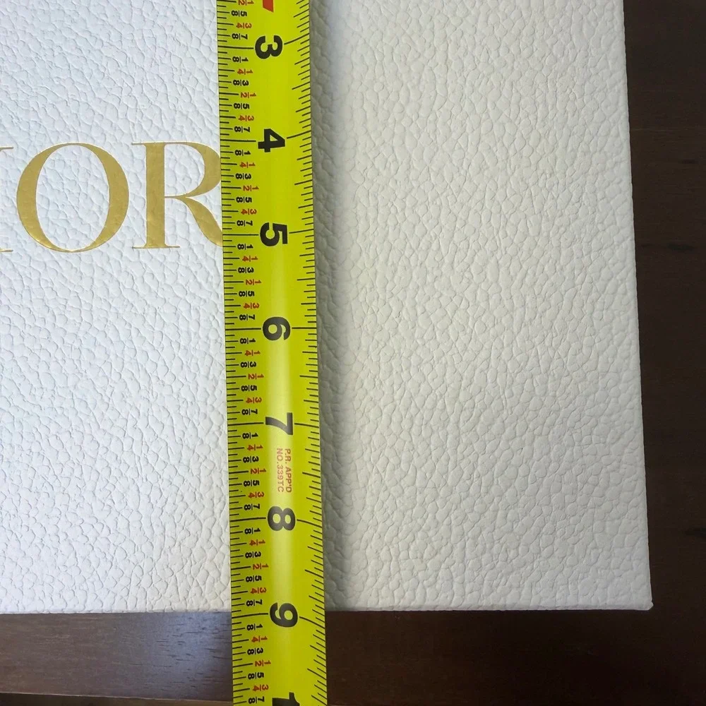 Dior Empty Gift Box 12.5x9x4.5 White Textured Gold Logo Luxury Designer Storage